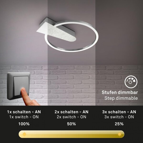 Briloner 3542-018 - LED Stmievateľné stropné svietidlo NICO LED/12W/230V chróm