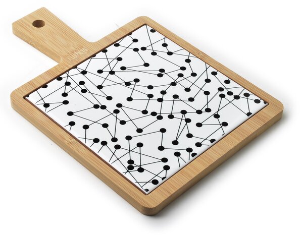 Mondex Servírovacia doska MODERN KITCHEN 17x25 cm hnedá/biela