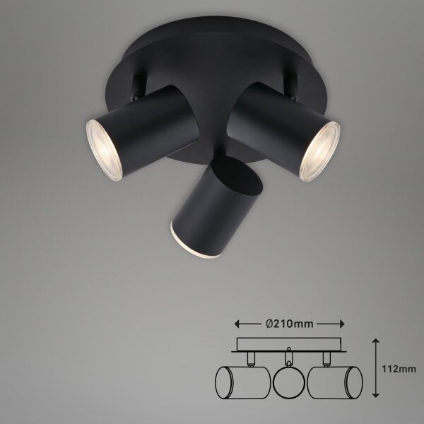 Briloner 10476229 - Kúpeľňové bodové svietidlo 3xGU10/5W/230V IP44 čierna