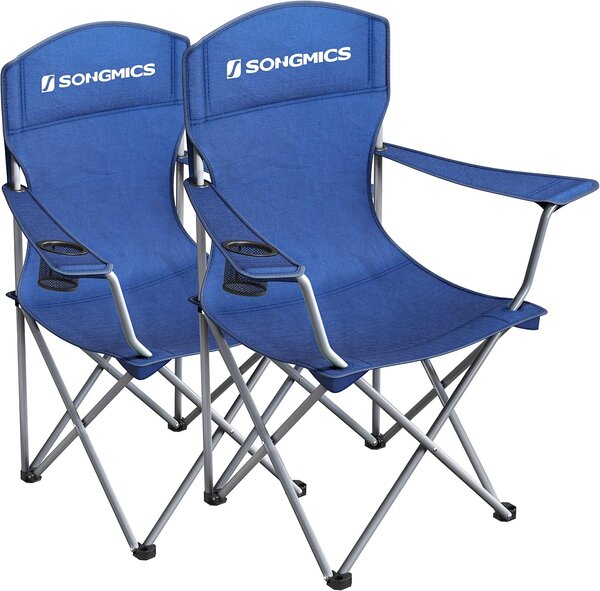 SONGMICS Set 2 ks kempingových stoličiek Glur modrý