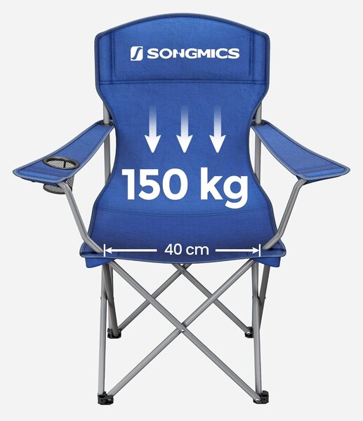 SONGMICS Set 2 ks kempingových stoličiek Glur modrý