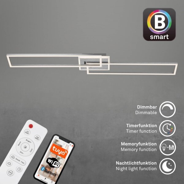 Brilo - LED Stmievateľný prisadený luster FRAME 2xLED/20W/230V Wi-Fi Tuya + DO