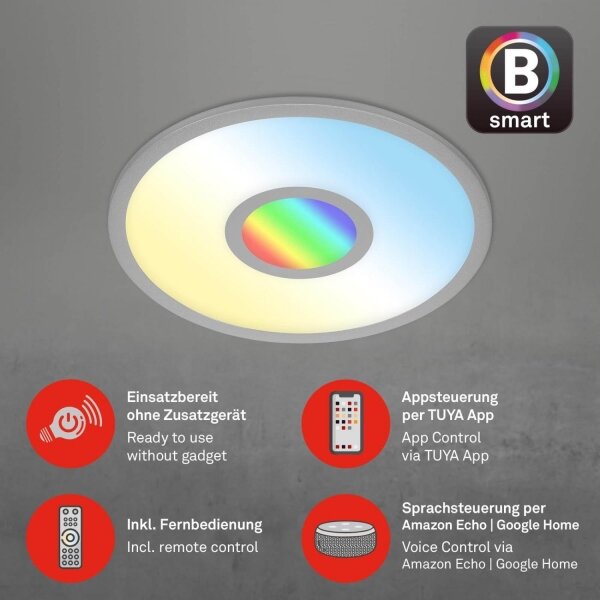 Brilo -LED RGB Stmievateľné stropné svietidlo CENTRO LED/24W/230V Wi-Fi Tuya + DO