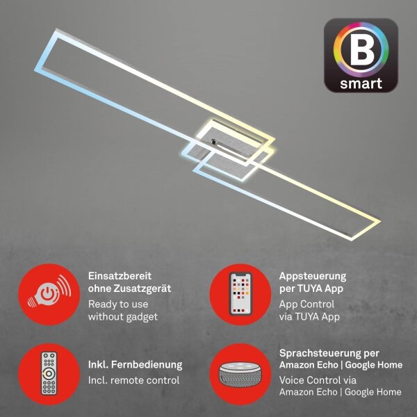 Brilo - LED Stmievateľný prisadený luster FRAME 2xLED/20W/230V Wi-Fi Tuya + DO