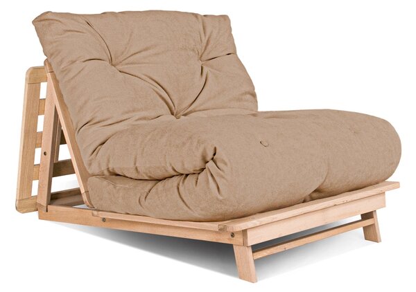 MarLiving Skladací futonové kreslo LAYTI 02 90 cm z masívu/béžové