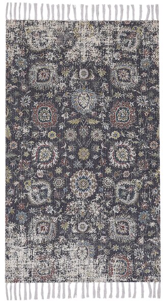 Koberec viacfarebný polyester a bavlna 80 x 150 cm orientálny so strapcami obývacia izba spálňa