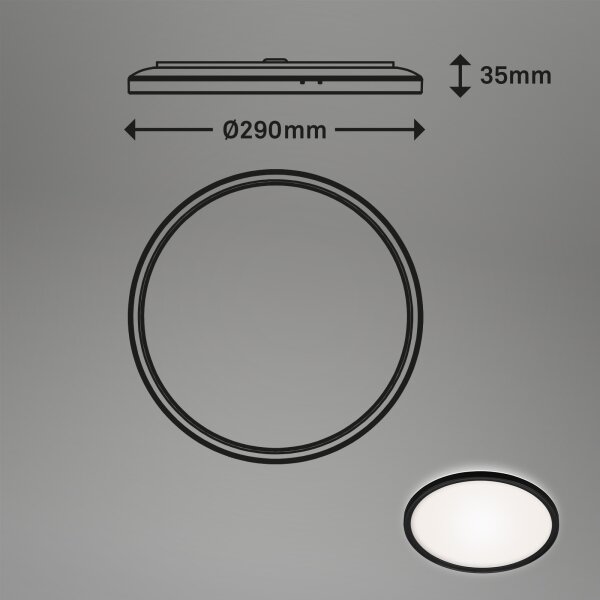 Briloner 3642-415 - LED Kúpeľňové stropné svietidlo SLIM LED/19W/230V IP44 čierna