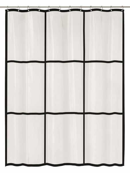 Kleine Wolke Brooklyn sprchový záves 200x180 cm transparentná-čierna 7823116305