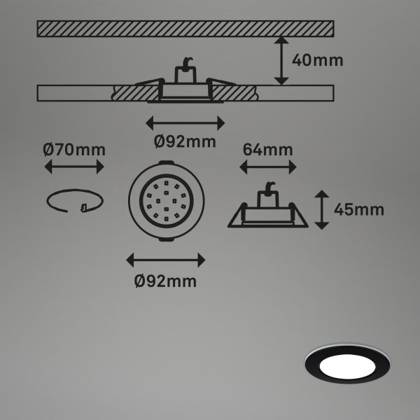 Briloner - SADA 3x LED Stmievateľné kúpeľňové svietidlo LED/4,8W/230V IP65