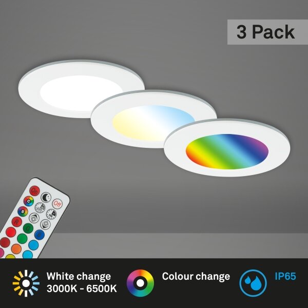 Briloner - SADA 3x LED Stmievateľné kúpeľňové svietidlo LED/4,8W/230V IP65