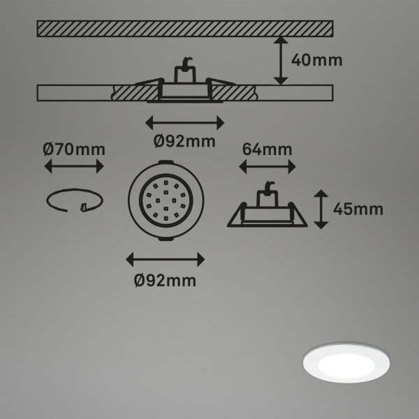 Briloner - SADA 3x LED Stmievateľné kúpeľňové svietidlo LED/4,8W/230V IP65