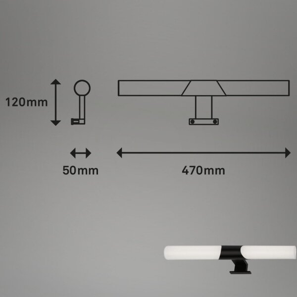 Briloner 3113-115 - LED Kúpeľňové osvetlenie zrkadla LED/12W/230V IP44 čierna