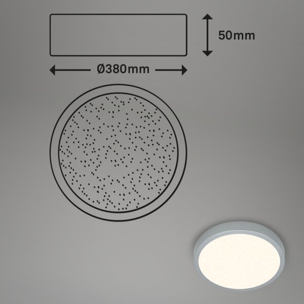 Briloner 3704-014-LED Stmievateľné stropné svietidlo RUNA LED/22W/230V strieborná+DO