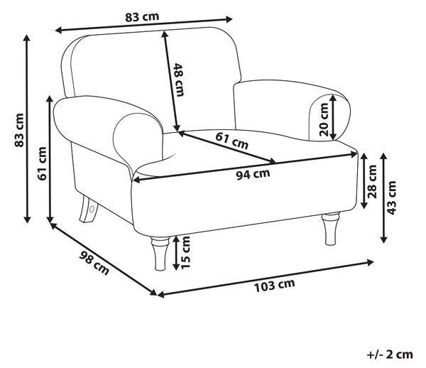 Kreslo béžové polyester látkové čalúnenie drevené nohy retro minimalistický štýl obývacia izba