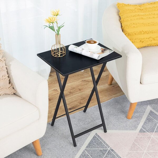 Skladací odkladací stolík Vasagle Abby 48 cm čierny