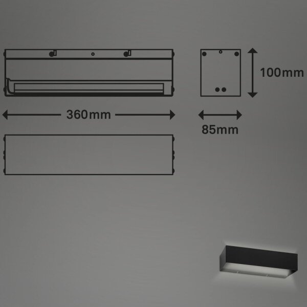 Briloner 2204-015 - LED Vonkajšie nástenné svietidlo LED/8W/230V IP44 čierna