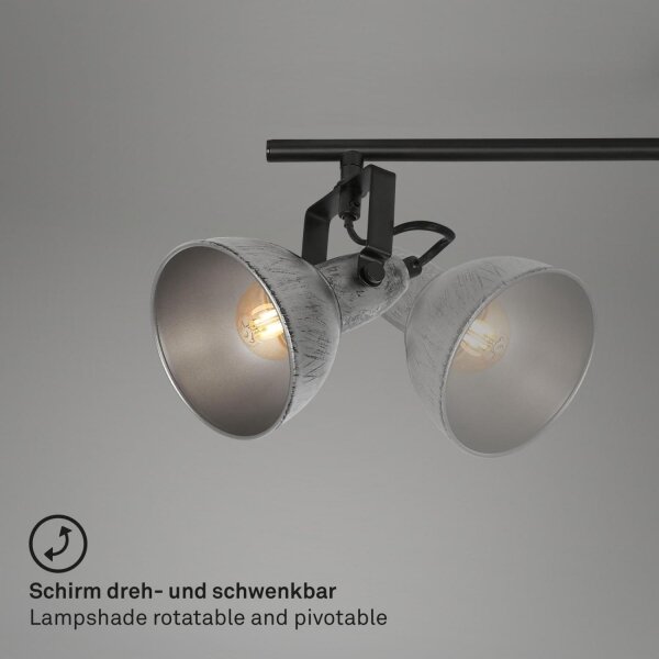 Briloner 2049-034 - Bodové svietidlo RETRO 3xE14/40W/230V šedá