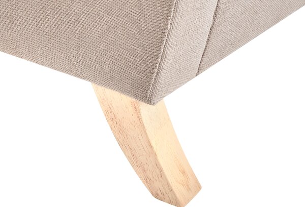Kreslo sivobéžové polyester látkové čalúnenie drevené nohy retro minimalistický štýl obývacia izba