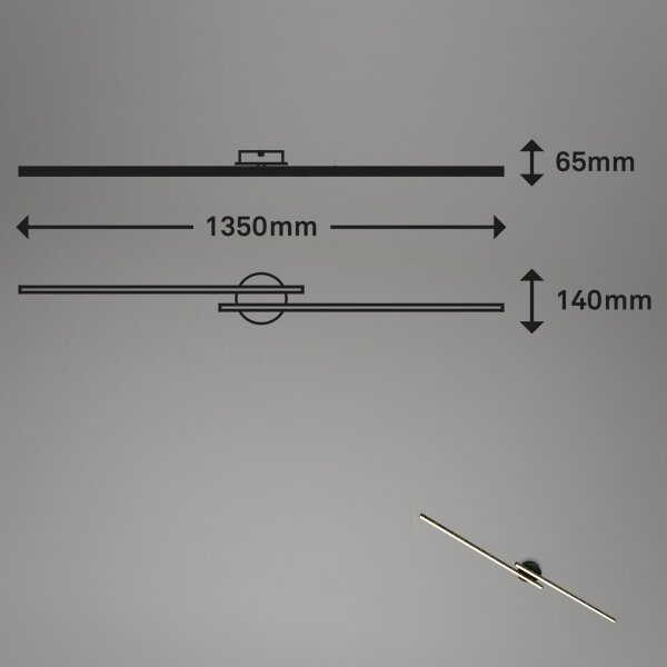 Briloner 3717-025 - LED Prisadený luster REY 2xLED/12W/230V čierna