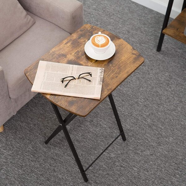 Skladací odkladací stolík Vasagle Fiona 48 cm hnedý/čierny
