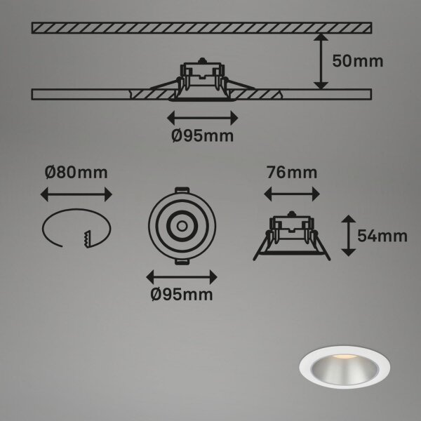 Briloner 7041-036 - SADA 3x LED Kúpeľňové podh. svietidlo LED/4,9W/230V biela