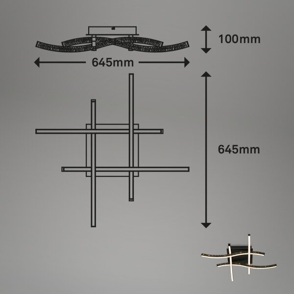 Brilo - LED Prisadený luster REY 4xLED/6W/230V čierna