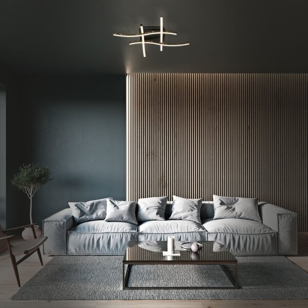 Brilo - LED Prisadený luster REY 4xLED/6W/230V čierna