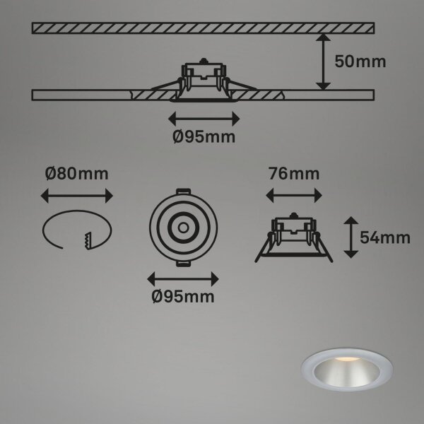 Briloner 7041-034-SADA 3x LED Kúpeľňové podh. svietidlo LED/4,9W/230V strieborná