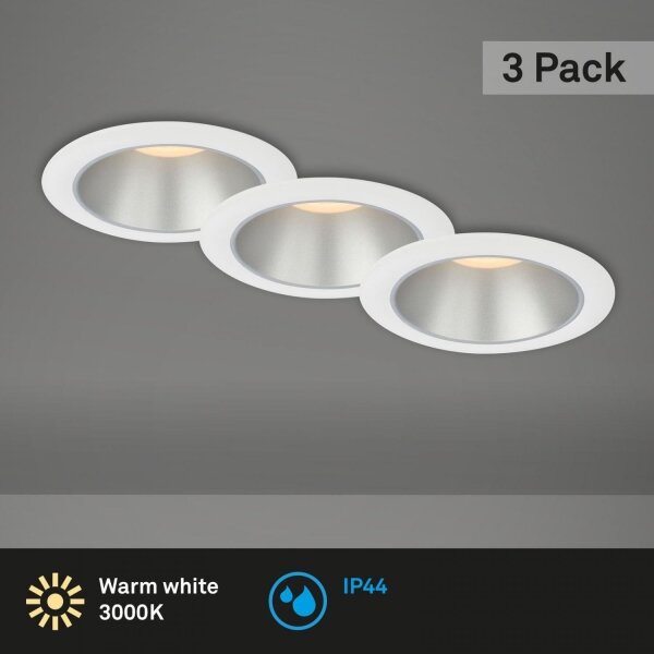 Briloner 7041-036 - SADA 3x LED Kúpeľňové podh. svietidlo LED/4,9W/230V biela