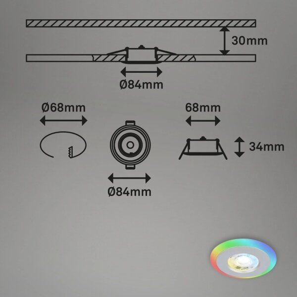 Briloner - SADA 3x LED RGBW Stmievateľné kúpeľňové svietidlo LED/5W/230V IP44+ DO