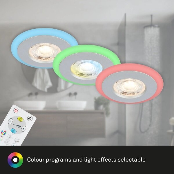 Briloner - SADA 3x LED RGBW Stmievateľné kúpeľňové svietidlo LED/5W/230V IP44+ DO