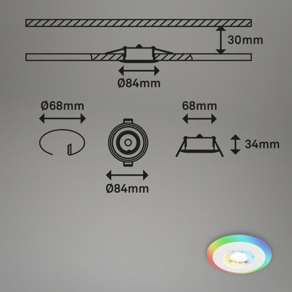 Briloner - SADA 3x LED RGBW Stmievateľné kúpeľňové svietidlo LED/5W/230V IP44+ DO