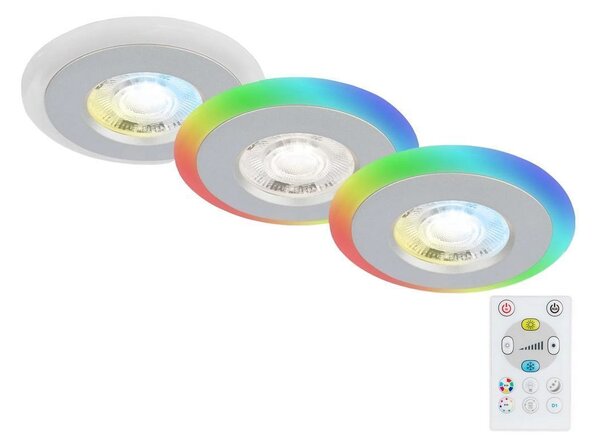 Briloner - SADA 3x LED RGBW Stmievateľné kúpeľňové svietidlo LED/5W/230V IP44+ DO