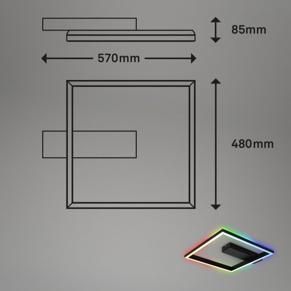 Brilo - LED RGBW Stmievateľný prisadený luster FRAME LED/18W/230V 2700-6500K+ DO