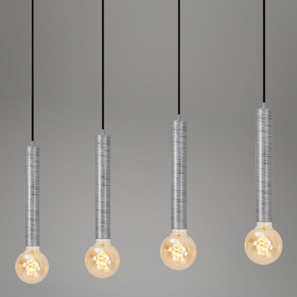 Briloner - Luster na lanku LONGA 4xE27/60W/230V strieborná