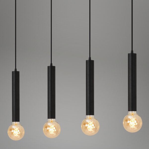 Briloner - Luster na lanku LONGA 4xE27/60W/230V čierna