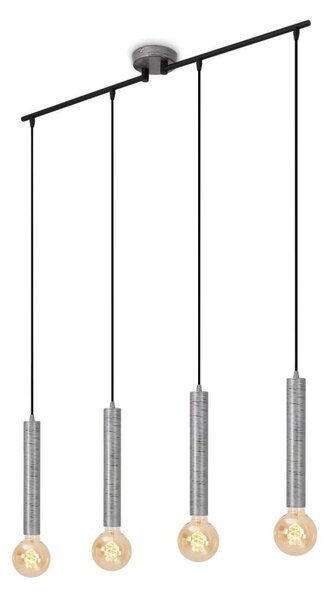 Briloner - Luster na lanku LONGA 4xE27/60W/230V strieborná