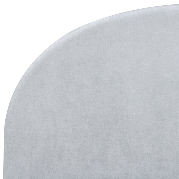 Posteľ s úložným priestorom svetlomodrá čalúnená ženilka 180 x 200 cm zaoblené čelo minimalistický retro dizajn spálňa