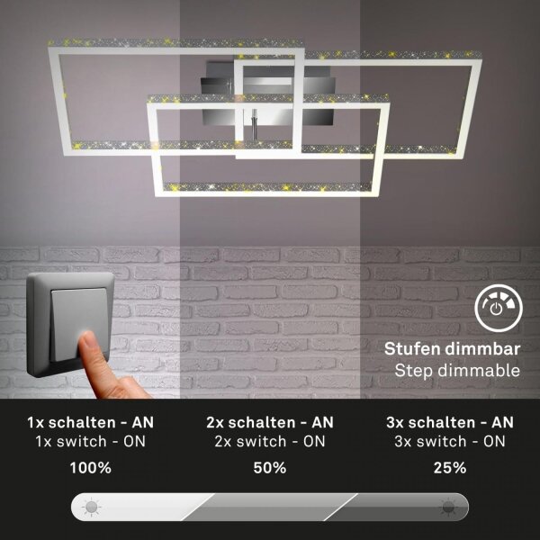 Brilo - LED Stmievateľné stropné svietidlo FRAME LED/57W/230V 3000K matný chróm