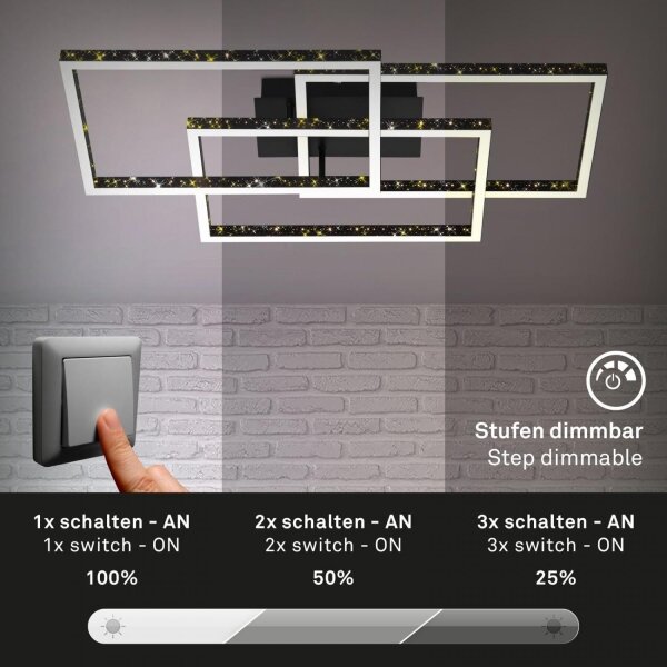 Brilo - LED Stmievateľné stropné svietidlo FRAME LED/57W/230V 3000K čierna