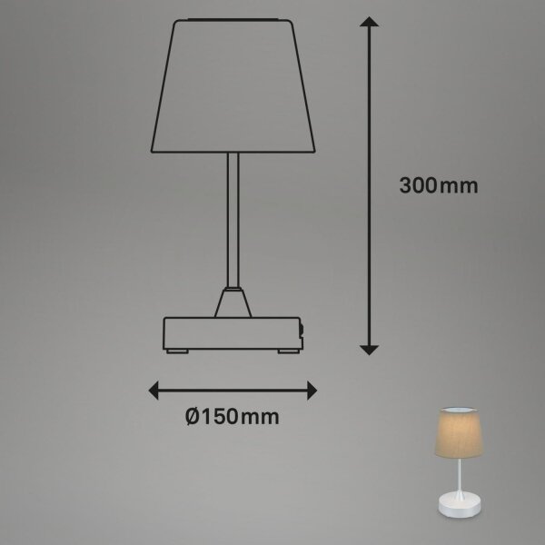 Brilo - LED Stmievateľná nabíjacia stolná lampa LED/3W/5V IP44 strieborná/béžová