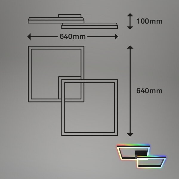 Brilo - LED RGBW Stmievateľný prisadený luster FRAME 2xLED/17W/230V 2700-6500K+ DO