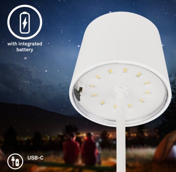 Briloner 7423016 - LED stmievateľná nabíjacia stolná lampa LED/2,6W/5V IP44 biel