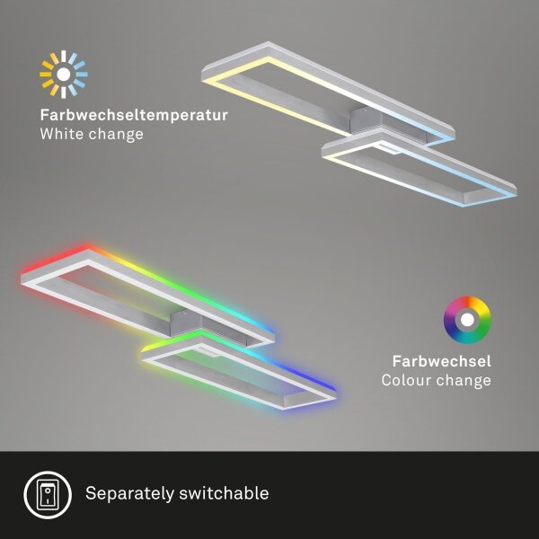 Brilo - LED RGBW Stmievateľný prisadený luster FRAME 2xLED/21W/230V 2700-6500K+ DO