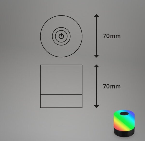Briloner 7462015 - LED RGB nabíjacia stolná lampa LED/1,5W/5V IP44 čierna