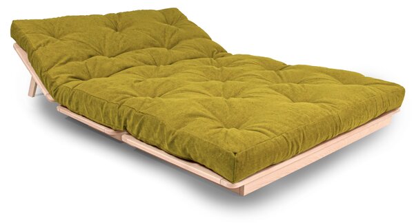 MarLiving Skladacia futonová pohovka LAYTI 02 140 cm z masívu/zelená
