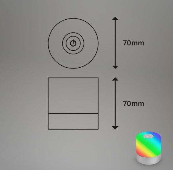 Briloner 7462014 - LED RGB Nabíjacia stolná lampa LED/1,5W/5V IP44 chróm