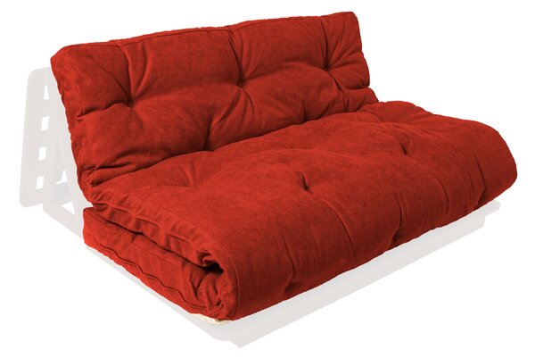 MarLiving Skladacia futonová pohovka LAYTI 03 140 cm z masívu/červená