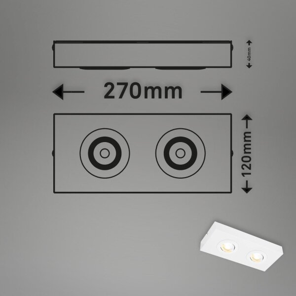 Briloner 3996026 - LED Bodové svietidlo CTS 2xLED/4W/230V 2700/4000K biela
