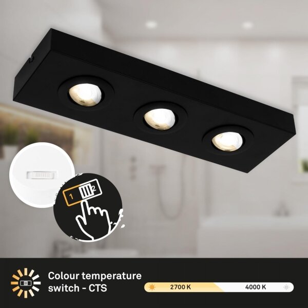 Briloner 3996035 - LED Bodové svietidlo CTS 3xLED/4W/230V 2700/4000K čierna